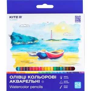 Aquarelle watercolor pencils Kite Classic K-1050, 24 pcs.