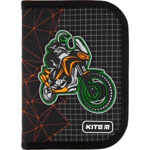 Pencil case Kite Education Motocross K21-622-2, 1 compartment, 2 folds, stationery not included