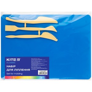 Modeling set Kite Classic K-1140-02, baseplate and 3 different modeling tools, blue