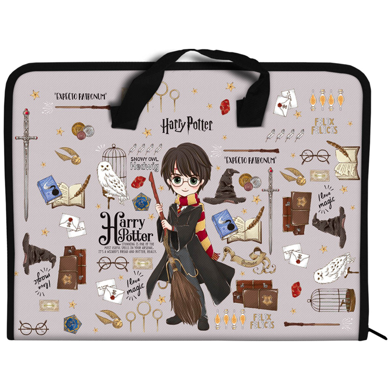 Folder-briefcase with zipper Kite Harry Potter HP23-202, 1 compartment, A4