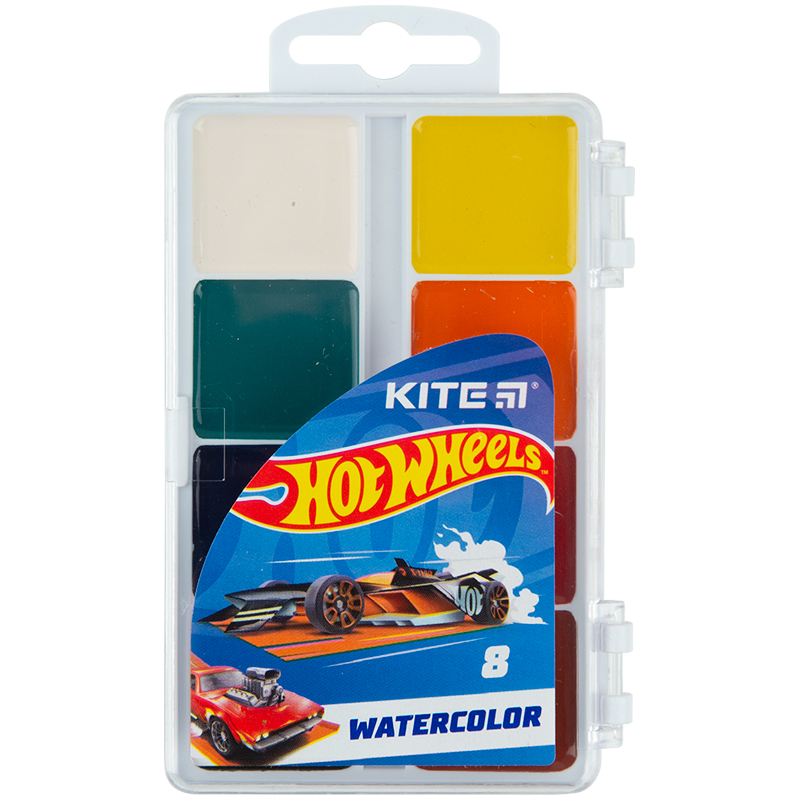 Watercolor paints Kite Hot Wheels HW23-065, 8 colors