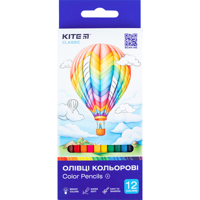 Color pencils Kite Classic K-051, 12 pcs.