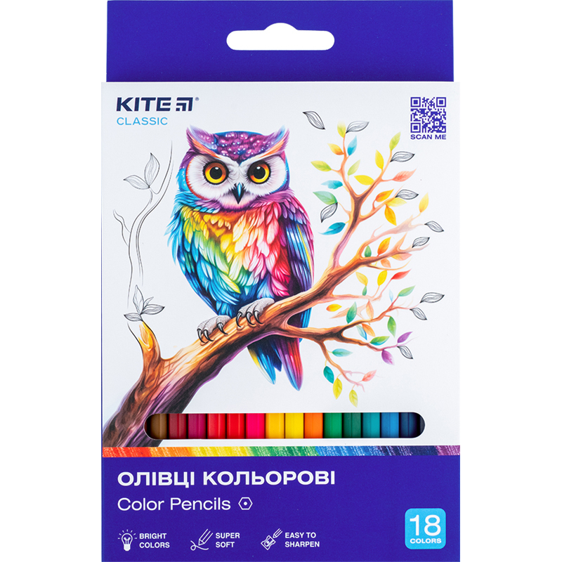 Color pencils Kite Classic K-052, 18 pcs.