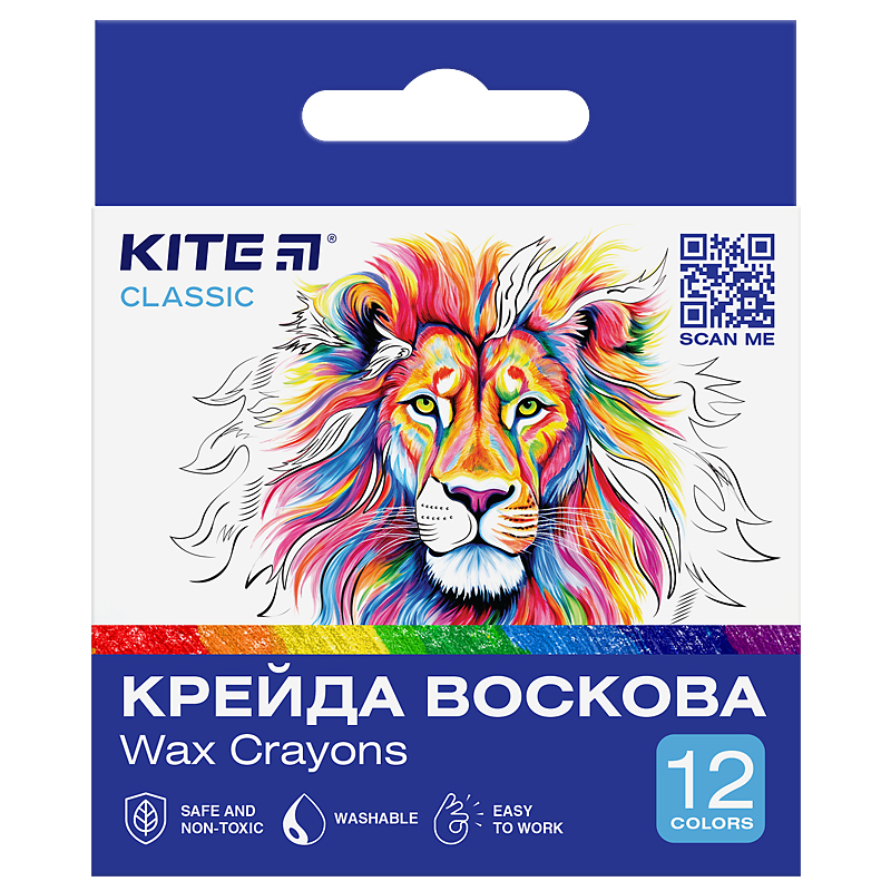 Wax crayons Kite Classic K-070, 12 colors