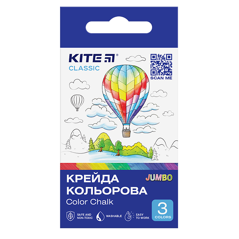 Farbige Kreide Kite Classic Jumbo K-077, 3 Farben