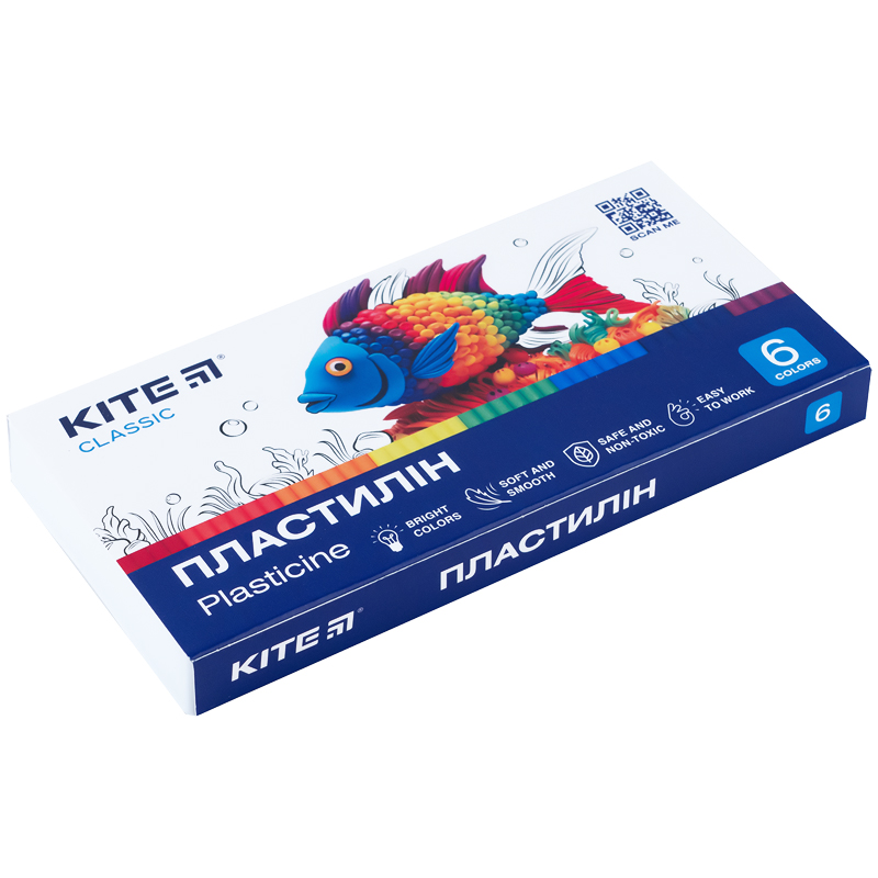 Plastilin Kite Classic K-081, 6 Farben, 120 g