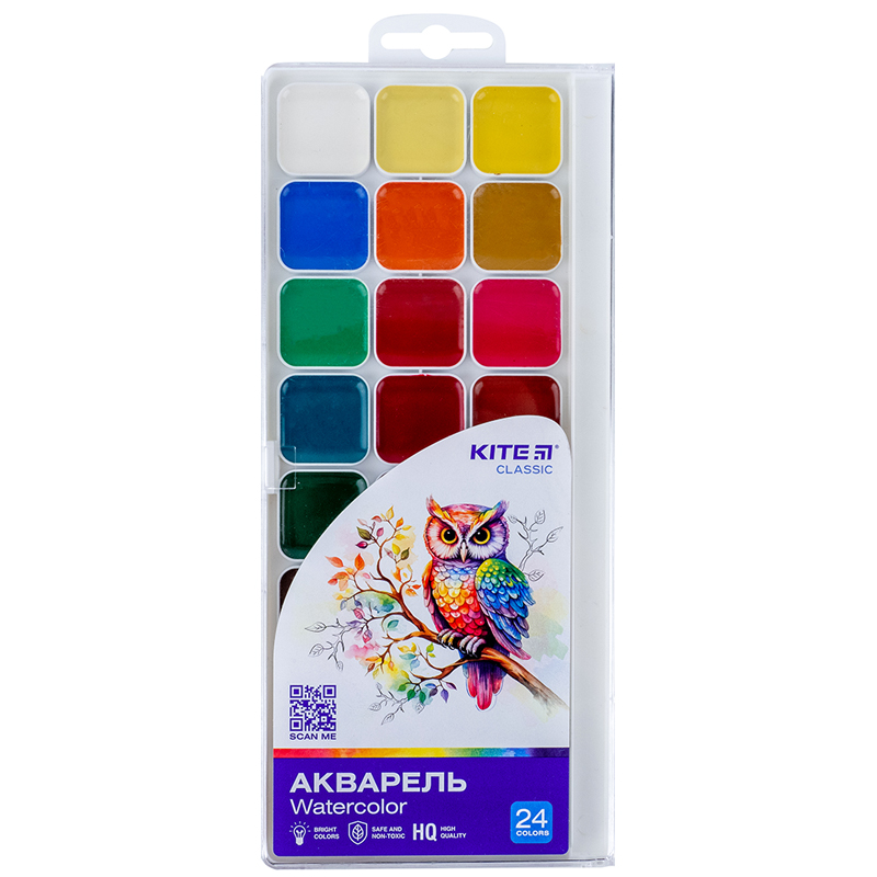 Watercolor paints Kite Classic K-442, 24 colors