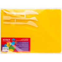 Modeling set Kite K17-1140-08, baseplate and 3 different modeling tools, yellow