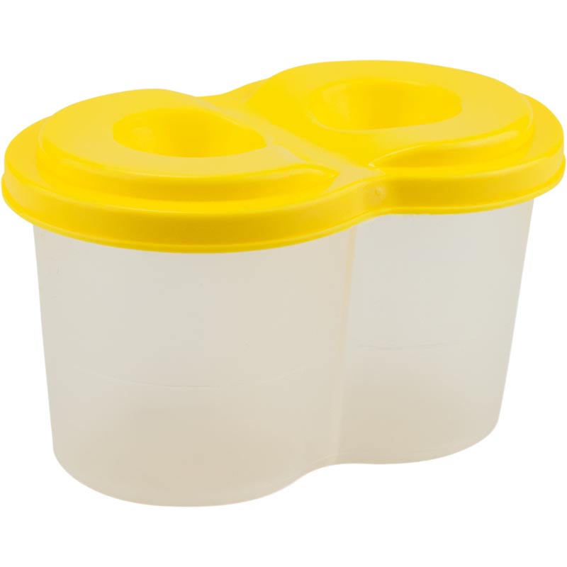 Double spill-proof paint cup K17-1142-08, yellow