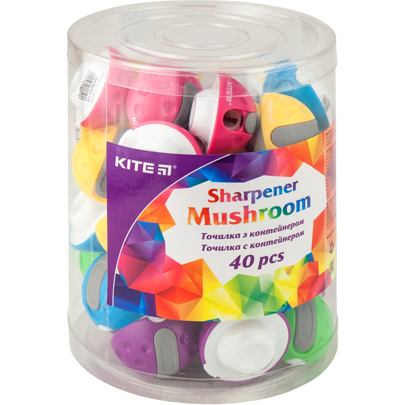 Sharpener with a container Kite Mushroom K20-118, assorted