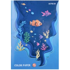 Color paper single-sided Kite K21-1250, А4, 18 sheets/ 9 colors, staplebound 1