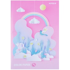 Color paper single-sided Kite K21-1250, А4, 18 sheets/ 9 colors, staplebound 2
