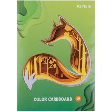 Color cardboard single-sided Kite K21-1257, A5, 10 sheets/10 colors, staplebound 2