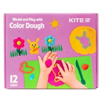 Kids play set Kite "Mold and develop" Kite K21-325-01, 12 colors + modeling tool