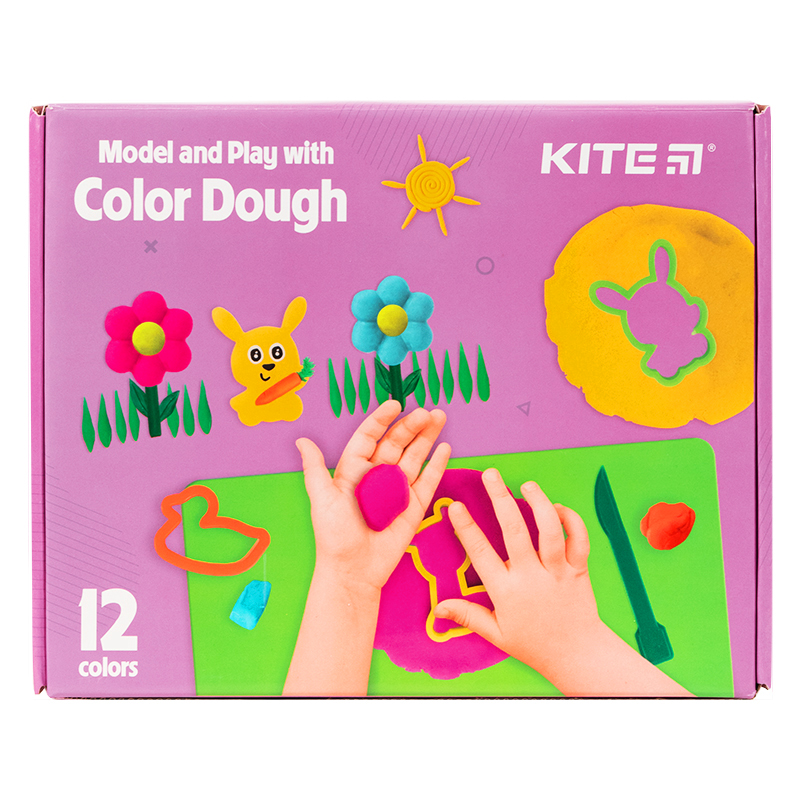 Kids play set Kite "Mold and develop" Kite K21-325-01, 12 colors + modeling tool