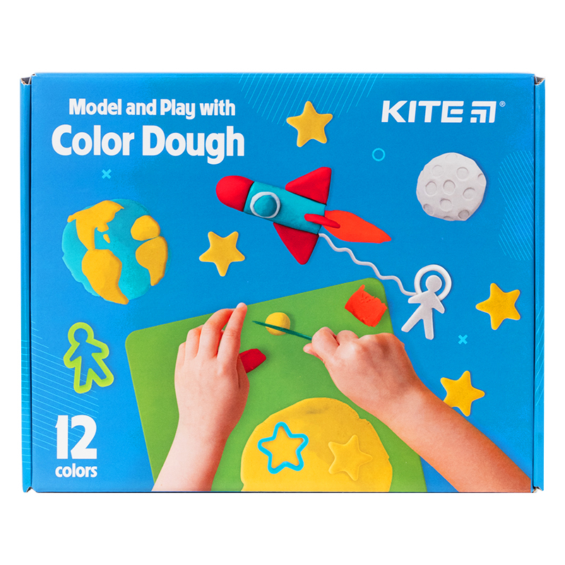 Kids play set Kite "Mold and develop" Kite K21-325-02, 12 colors + modeling tool
