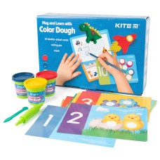 Kids play set Kite "Mold and develop" Kite K21-327-02, 3 colors + 10 cards + modeling tool 4