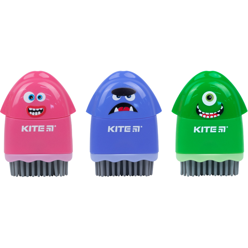 Sharpener with container and eraser Kite Faces K21-365, assorted