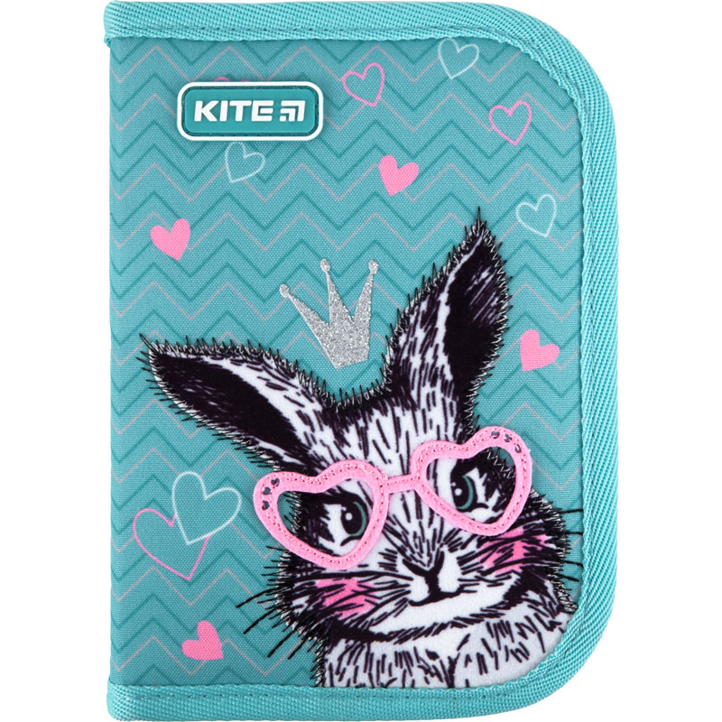 Pencil case Kite Education Cute Bunny K21-621-1, 1 compartment, 1 fold, stationery not included