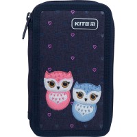 Pencil case Kite Education Lovely owls K21-623-1, 2 compartments, stationery not included 