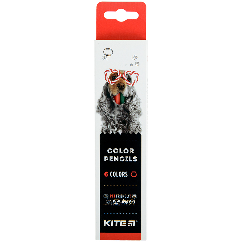Colored pencils Kite Dogs K22-050-1, 6 colors