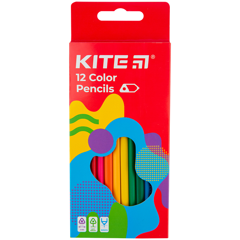 Color pencils triangular Kite Fantasy K22-053-2, 12 colors