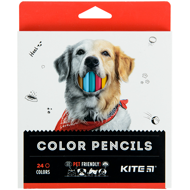 Colored pencils Kite Dogs K22-055-1, 24 colors