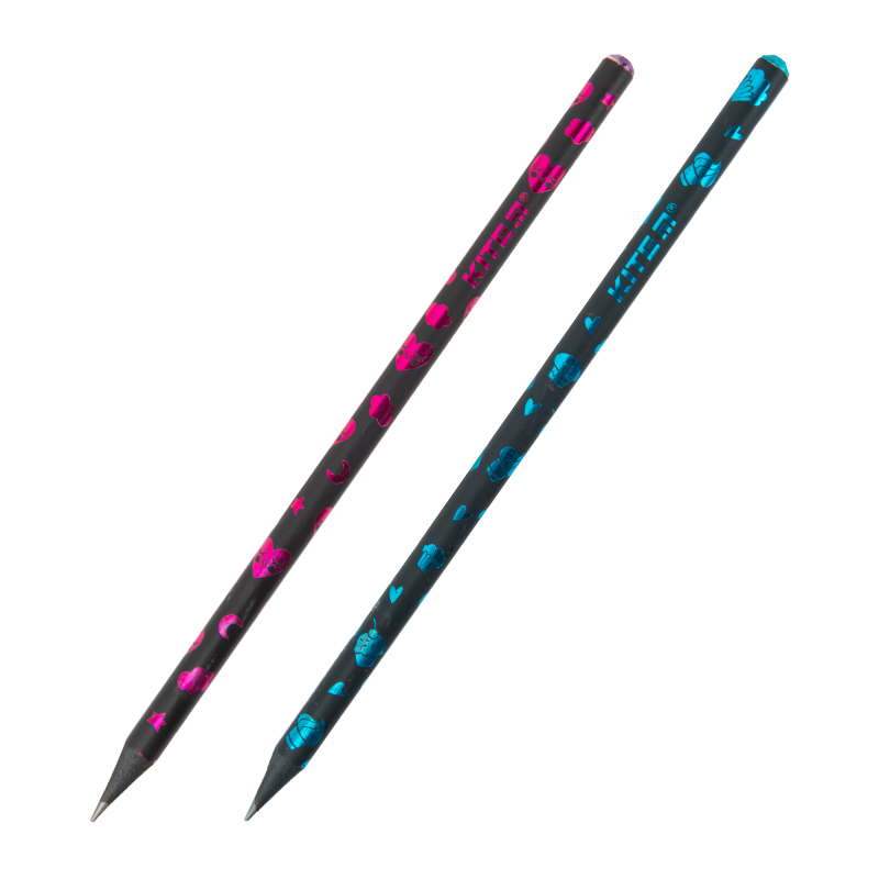 Graphite pencil with crystal, black body Kite Sweet K22-059-3, 36 pcs., tube