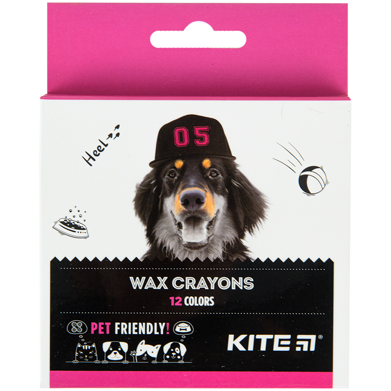 Wax crayons Kite Dogs K22-070, 12 colors