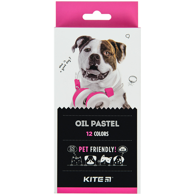Oil pastel Kite Dogs K22-071, 12 colors