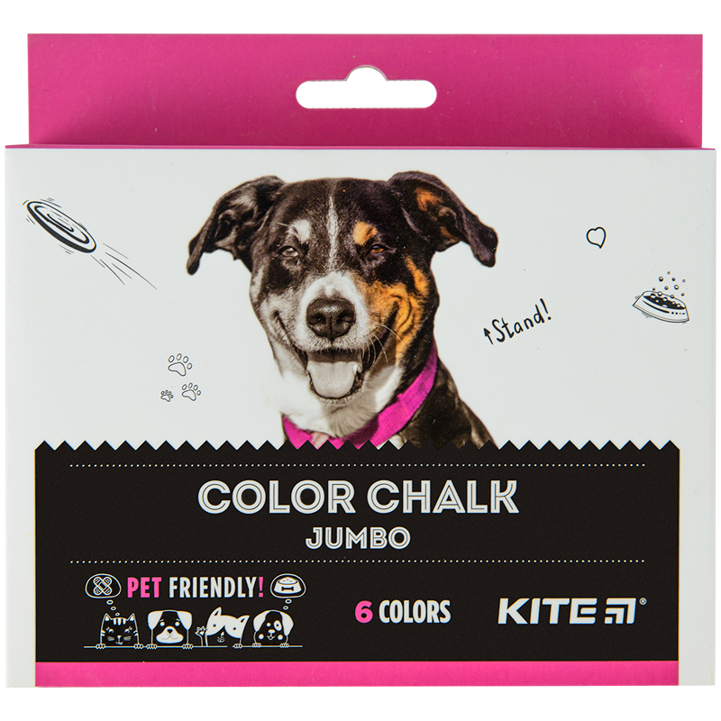 Color chalk Kite Dogs Jumbo K22-073, 6 colors