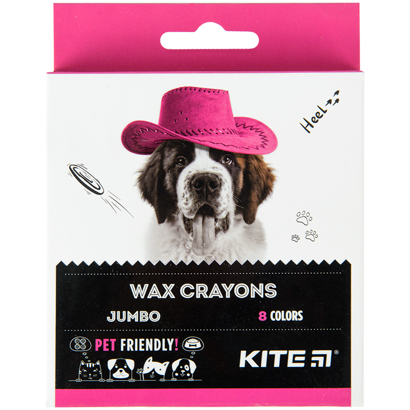 Wax crayons Kite Dogs Jumbo K22-076, 8 colors