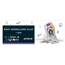 Wax-based modeling clay Kite Dogs K22-081, 6 colors, 120 g