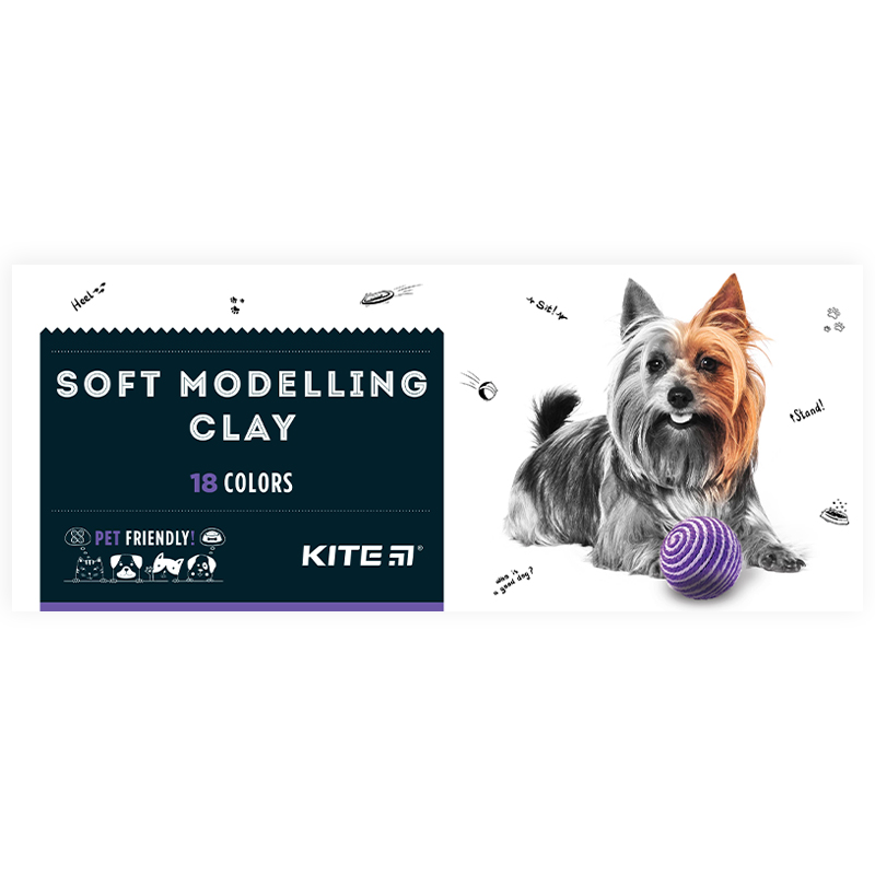 Wachsknete Kite Dogs K22-085, 18 Farben, 360 g