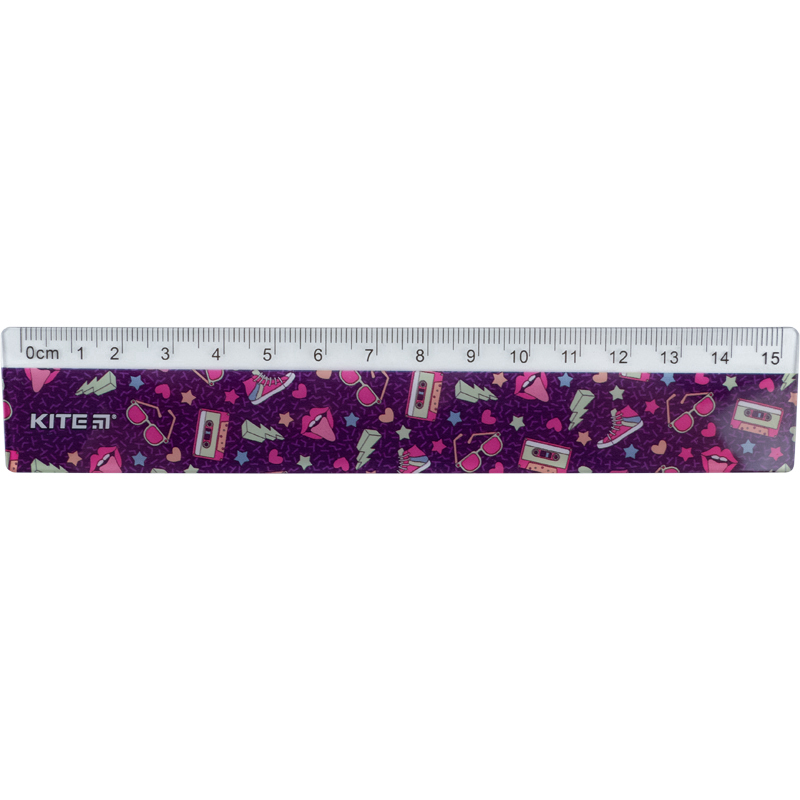Plastic ruler Kite Run&Fun K22-090-02, 15 cm