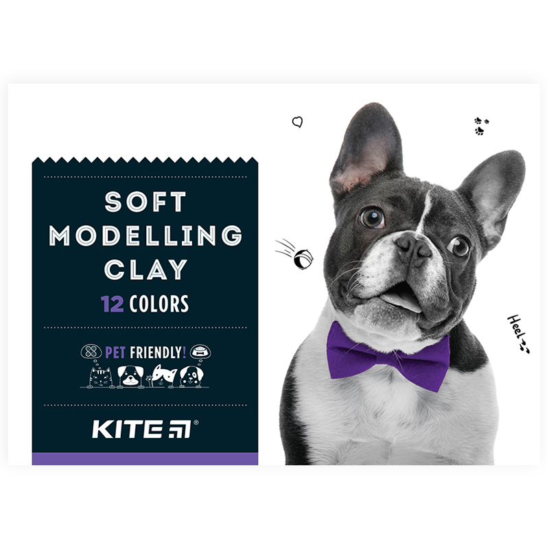 Wax-based modeling clay Kite Dogs K22-1086, 12 colors, 240 g