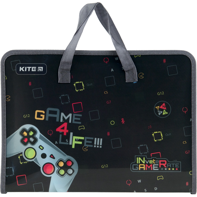 Folder-briefcase with zipper Kite Game K22-202-01, 1 compartment, A4