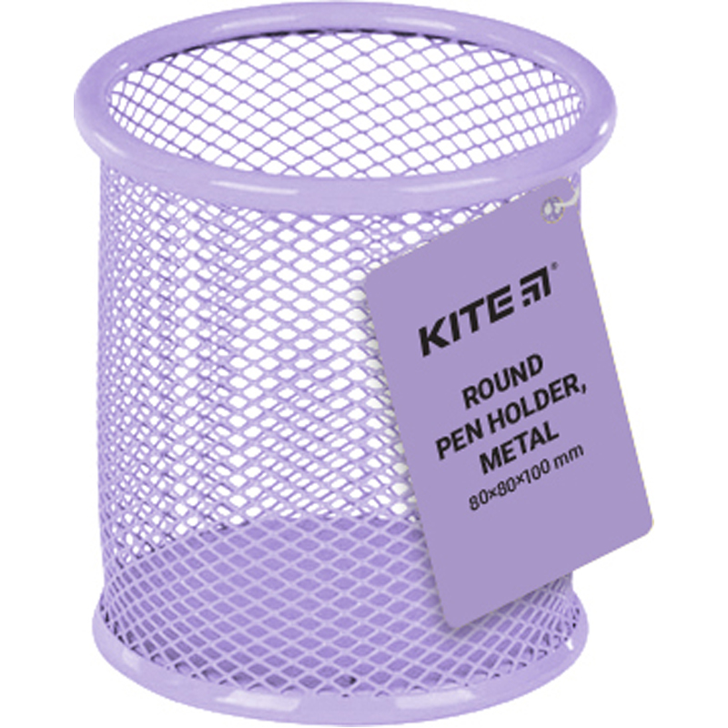 Pen stand Kite K22-2110-36, 80х80х100 mm, round, metal, purple