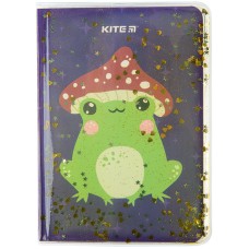 Notebook Kite Frog K22-231-1, PVC-cover with glitter, A6, 80 sheets, squared 1