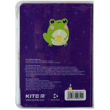 Notebook Kite Frog K22-231-1, PVC-cover with glitter, A6, 80 sheets, squared 2