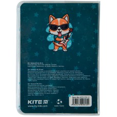 Notebook Kite Corgi K22-231-2, PVC-cover with glitter, A6, 80 sheets, squared 2
