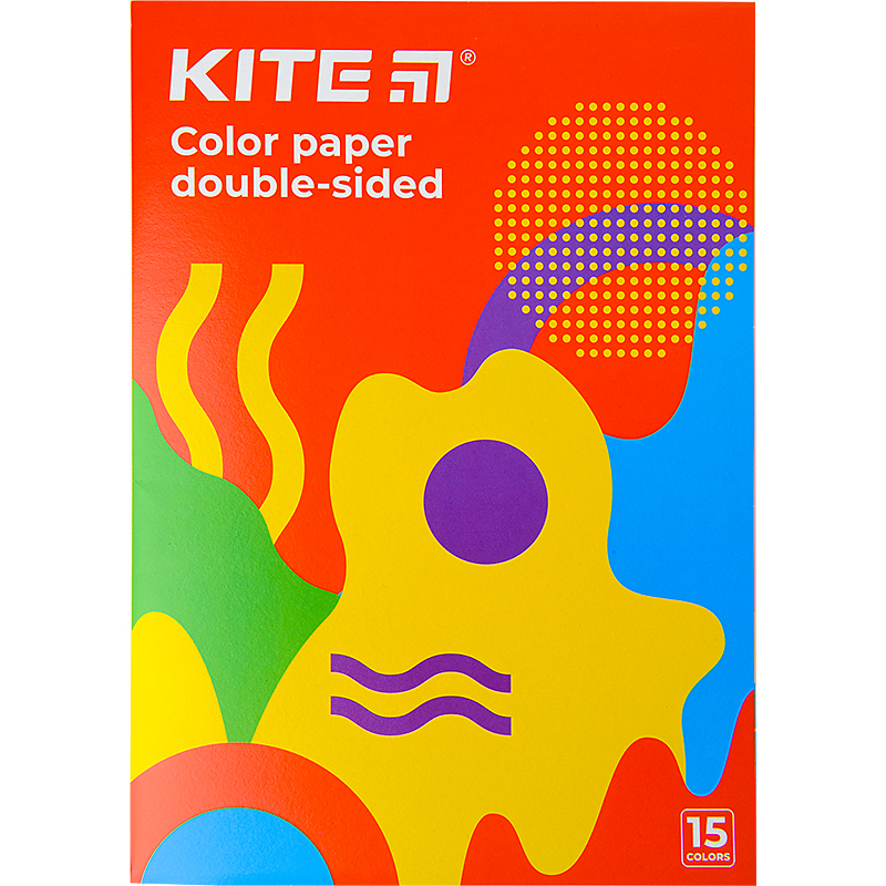 Color paper double-sided Kite Fantasy K22-250-2, А4, 15 sheets/15 colors