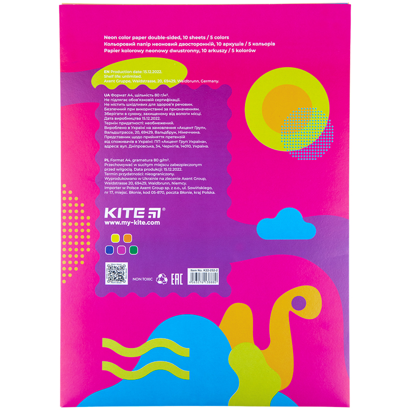Papier (farbig neon) Kite Fantasy K22-252-2, A4 