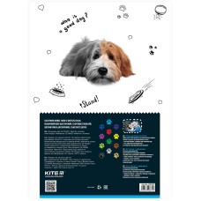 Color paper double-sided Kite Dogs K22-287, А4, 12 sheets/12 colors 1