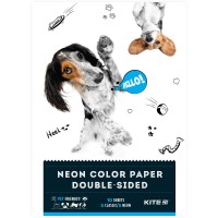 Papier (farbig beidseitig) Kite Dogs K22-288, 10 Blätter/5 Stück neon und 5 Stück einfarbig, A4