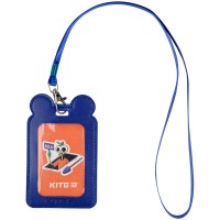 Name badge with lanyard Kite K22-296-02, vertical, blue