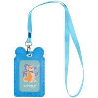 Name badge with lanyard Kite K22-296-07, vertical, light blue