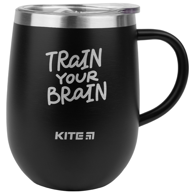 Thermomug Kite Train your brain K22-378-01-1, 360 ml, black