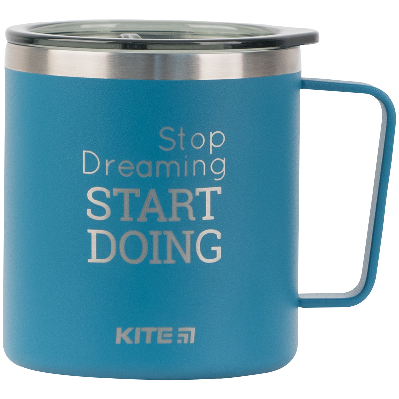 Thermobecher Kite K22-379-02-2, 400 ml, blau Stop dreaming Start doing