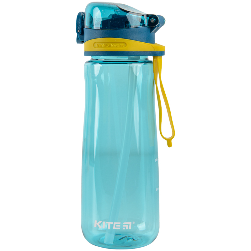 Water bottle with a straw Kite K22-419-03, 600 мл, green